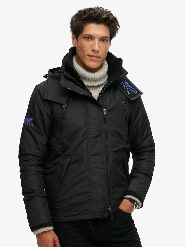 Superdry Black Hooded Mountain SD Windbreaker Jacket - Image 1 of 1