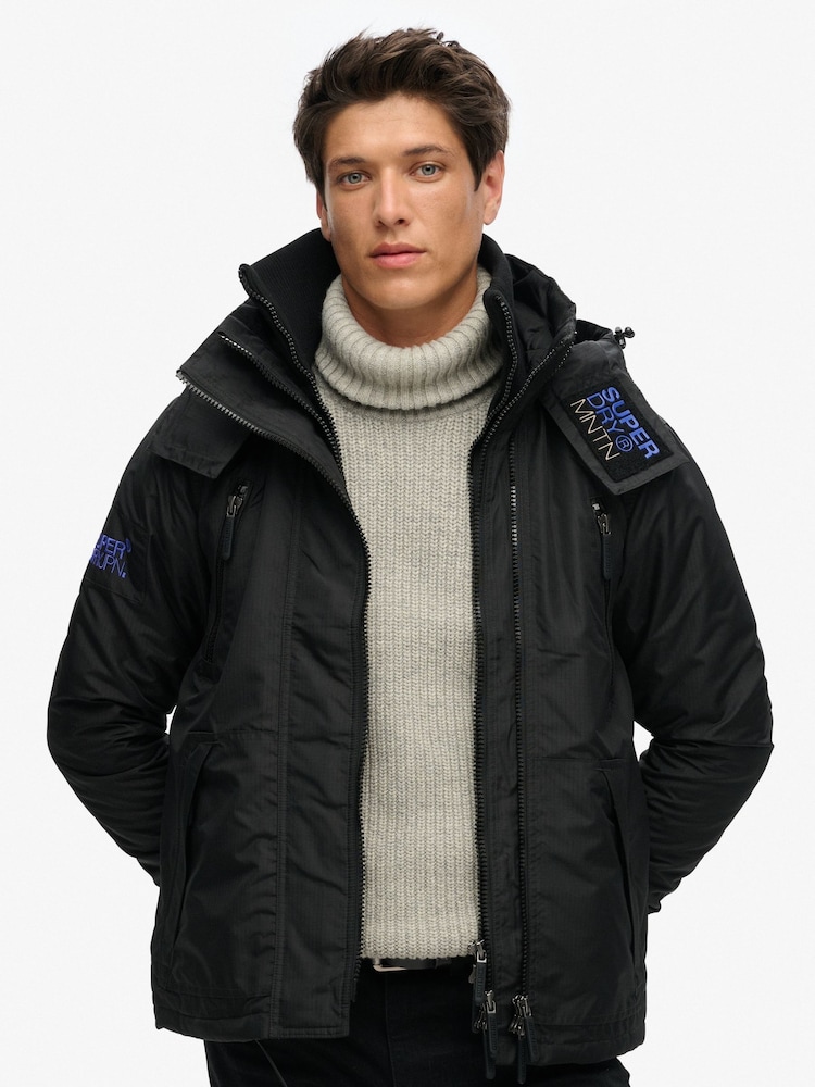 Superdry Black Hooded Mountain SD Windbreaker Jacket - Image 7 of 7