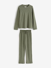 Sage Green Spot 100% Cotton Long Sleeve Pyjamas - Image 6 of 10