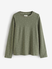 Sage Green Spot 100% Cotton Long Sleeve Pyjamas - Image 7 of 10