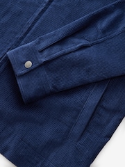 Navy Blue Corduroy 100% Cotton Zip Through Shacket - Image 10 of 11