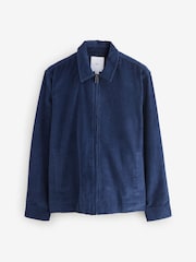 Navy Blue Corduroy 100% Cotton Zip Through Shacket - Image 7 of 11