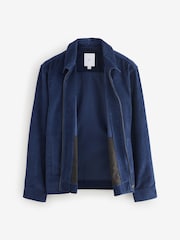 Navy Blue Corduroy 100% Cotton Zip Through Shacket - Image 8 of 11