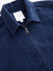 Navy Blue Corduroy 100% Cotton Zip Through Shacket - Image 9 of 11