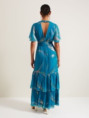 Phase Eight Blue Charissa Silk Maxi Dress - Image 2 of 9