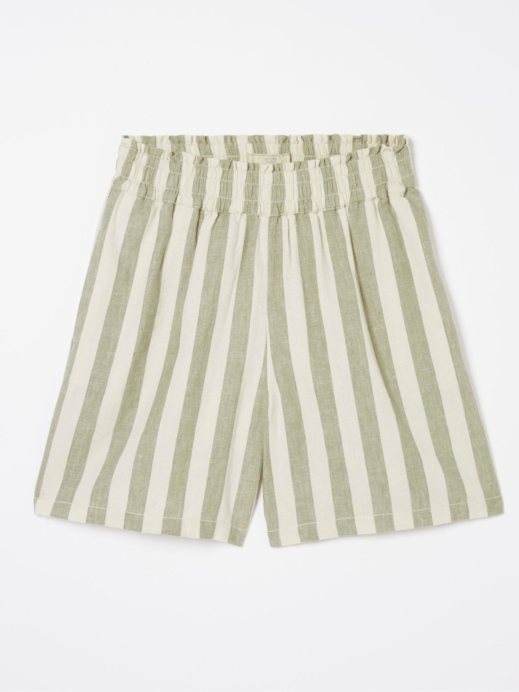FatFace Tadley Green Stripe Linen Blend Shorts - Image 5 of 5 FatFace Tadley Green Stripe Linen Blend Shorts - Image 5 of 5