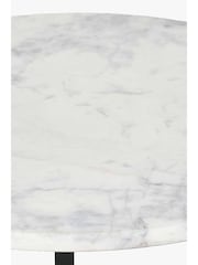 Pacific Mirrored Hendrick White Marble and Black Metal Side Table - Image 5 of 6