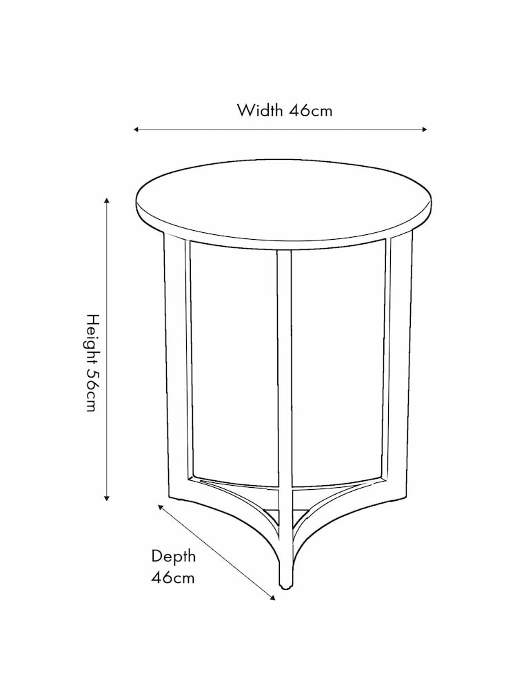 Pacific Mirrored Hendrick White Marble and Black Metal Side Table - Image 6 of 6