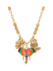 Bibi Bijoux Gold Tone Mosaic Elephant Statement Necklace - Image 2 of 5