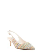 Dune London Natural Slim Celima Kitten Slingback Shoes - Image 3 of 6