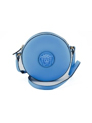 Versace Blue Calf Leather Round Disco Shoulder Bag - Image 1 of 5