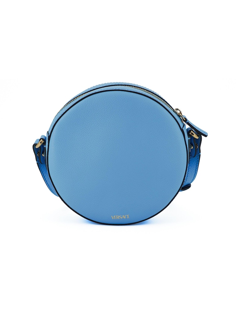 Versace Blue Calf Leather Round Disco Shoulder Bag - Image 2 of 5
