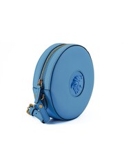 Versace Blue Calf Leather Round Disco Shoulder Bag - Image 3 of 5