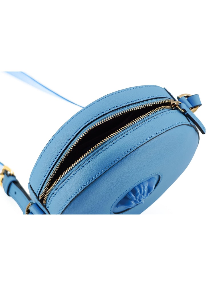 Versace Blue Calf Leather Round Disco Shoulder Bag - Image 5 of 5