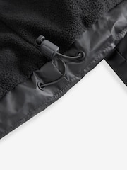 Black Shower Resistant Rubberised Funnel Puffer Coat - Image 11 of 13