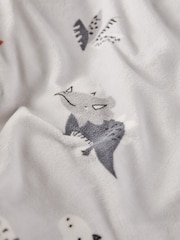 Grey Dinosaur Super Soft Reversible Fleece Duvet Cover and Pillowcase Set - Image 10 of 11