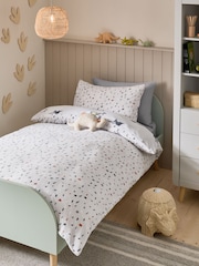 Grey Dinosaur Super Soft Reversible Fleece Duvet Cover and Pillowcase Set - Image 2 of 11