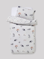 Grey Dinosaur Super Soft Reversible Fleece Duvet Cover and Pillowcase Set - Image 5 of 11