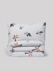 Grey Dinosaur Super Soft Reversible Fleece Duvet Cover and Pillowcase Set - Image 6 of 11
