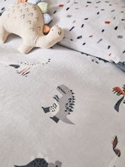 Grey Dinosaur Super Soft Reversible Fleece Duvet Cover and Pillowcase Set - Image 8 of 11