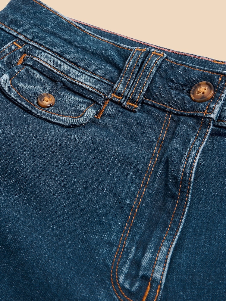 White Stuff Blue Hayley Denim Shorts - Image 7 of 7