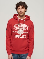 Superdry Red Track and Field Athletic Graphic Hoodie - Image 1 of 6
