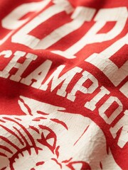 Superdry Red Track and Field Athletic Graphic Hoodie - Image 5 of 6