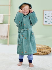 JoJo Maman Bébé Khaki Tractor Embroidered Towelling Robe - Image 1 of 5