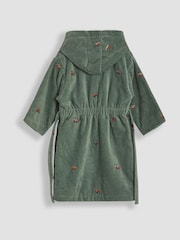 JoJo Maman Bébé Khaki Tractor Embroidered Towelling Robe - Image 4 of 5