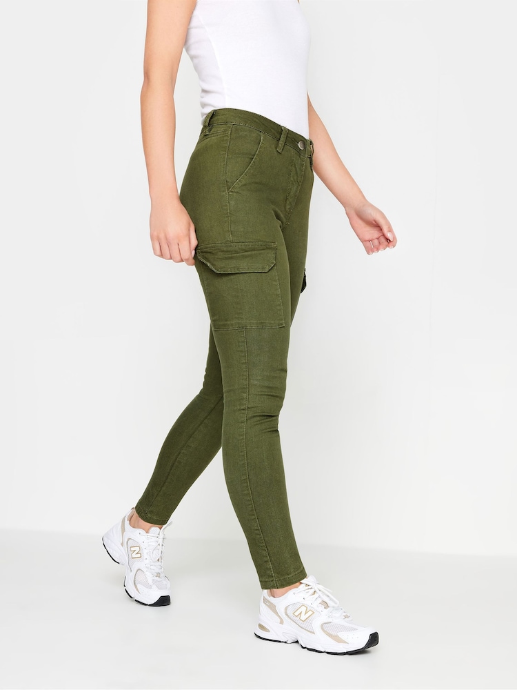 PixieGirl Petite Green Skinny Utility Cargo Trousers - Image 2 of 8 PixieGirl Petite Green Skinny Utility Cargo Trousers - Image 2 of 8