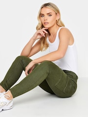 PixieGirl Petite Green Skinny Utility Cargo Trousers - Image 4 of 8