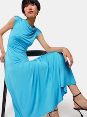 Whistles Blue Iris Asymmetric Jersey Dress - Image 1 of 5