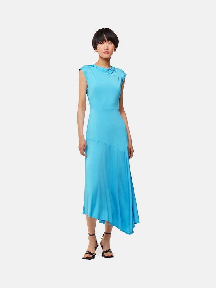 Whistles Blue Iris Asymmetric Jersey Dress - Image 2 of 5 Whistles Blue Iris Asymmetric Jersey Dress - Image 2 of 5