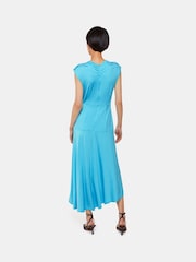 Whistles Blue Iris Asymmetric Jersey Dress - Image 3 of 5