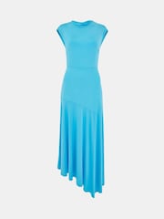 Whistles Blue Iris Asymmetric Jersey Dress - Image 5 of 5