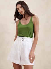 Banana Republic Green Sheer Ribbed Vest Top - Image 1 of 1