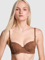 Caramel-nude - Victoria's Secret PINK - Balconette-push-upbeha met kant - Image 1 of 4