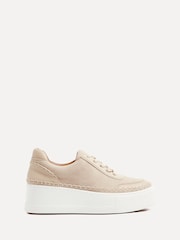 Linzi Beige Nubuck Harlem Faux Leather Platform Trainers - Image 2 of 5