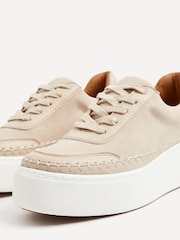 Linzi Beige Nubuck Harlem Faux Leather Platform Trainers - Image 4 of 5