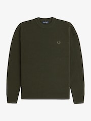 Fred Perry Green Lambswool Jumper - Image 6 of 7