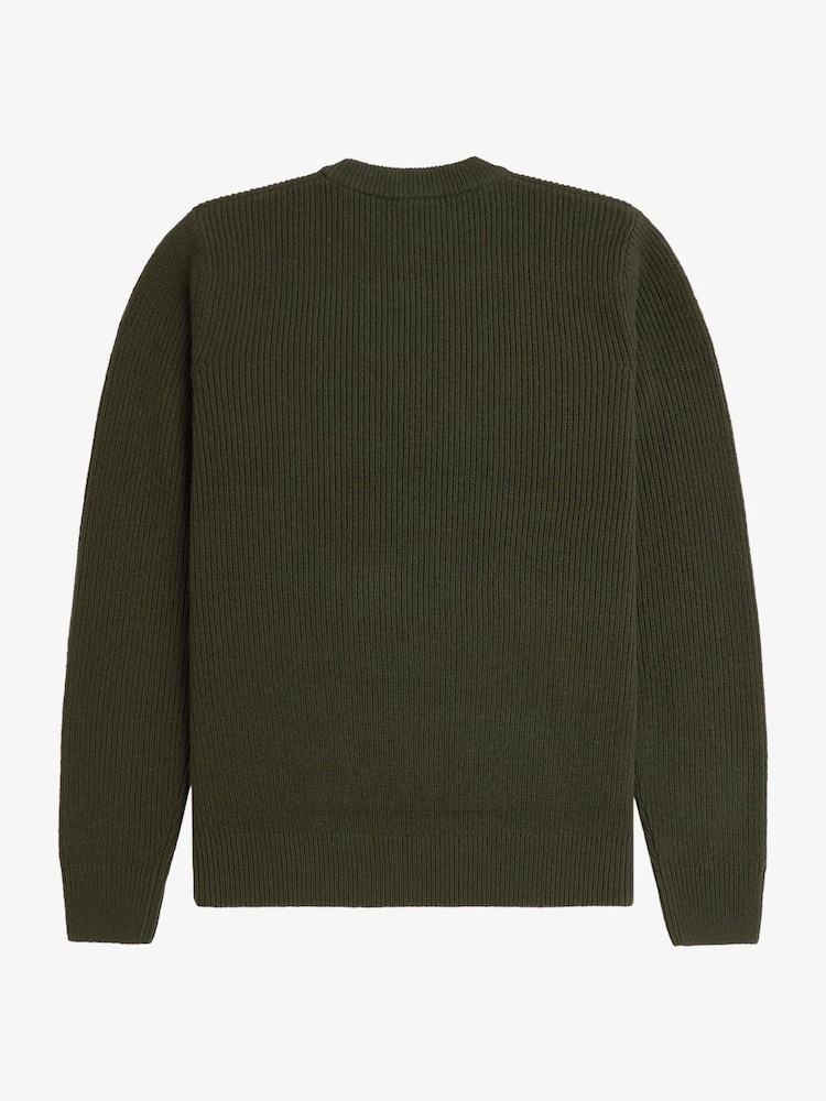 Fred Perry Green Lambswool Jumper - Image 7 of 7