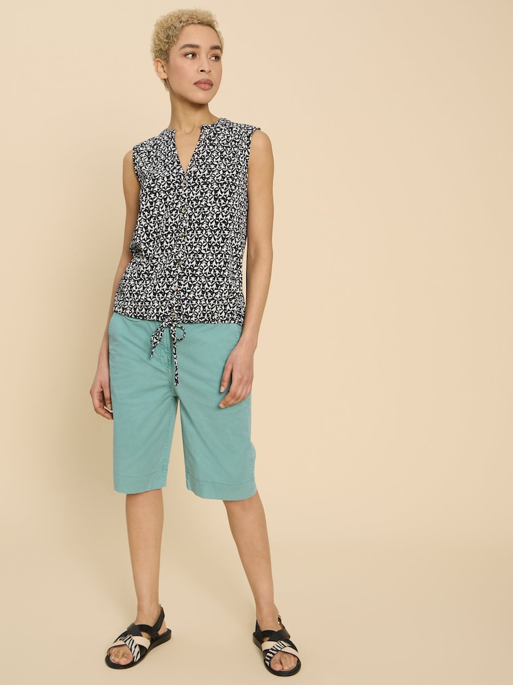 White Stuff Blue Hayley Organic Chino Shorts - Image 2 of 7
