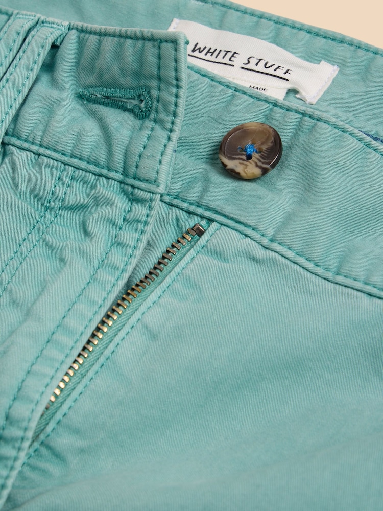 White Stuff Blue Hayley Organic Chino Shorts - Image 7 of 7