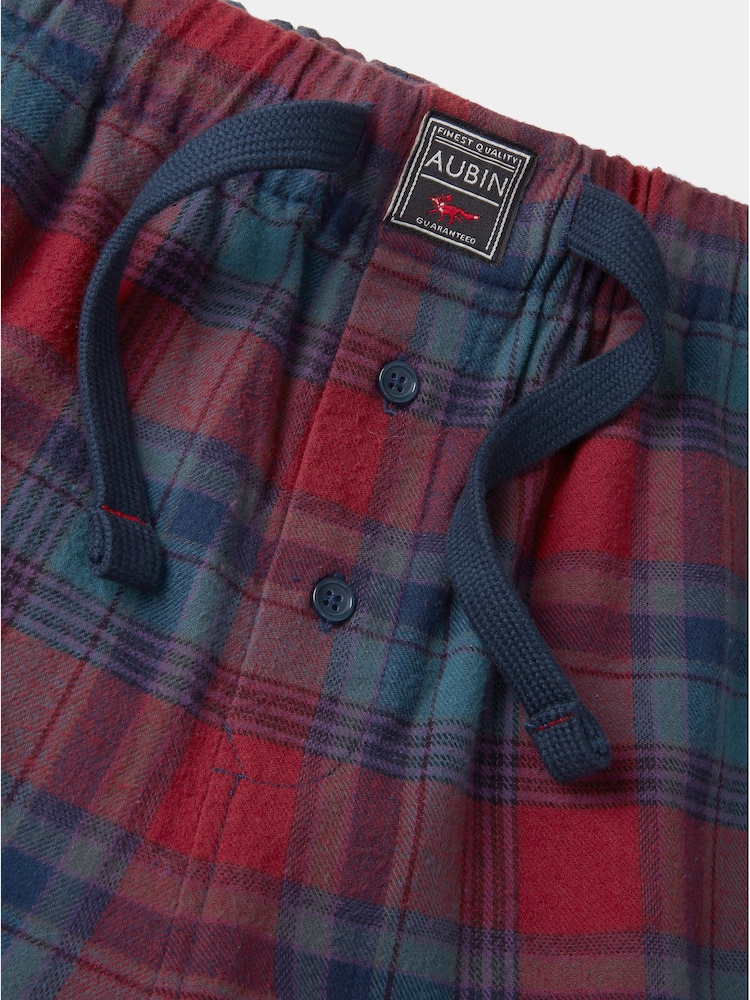 Aubin Red Edward Lounge Pant Pyjamas - Image 5 of 5