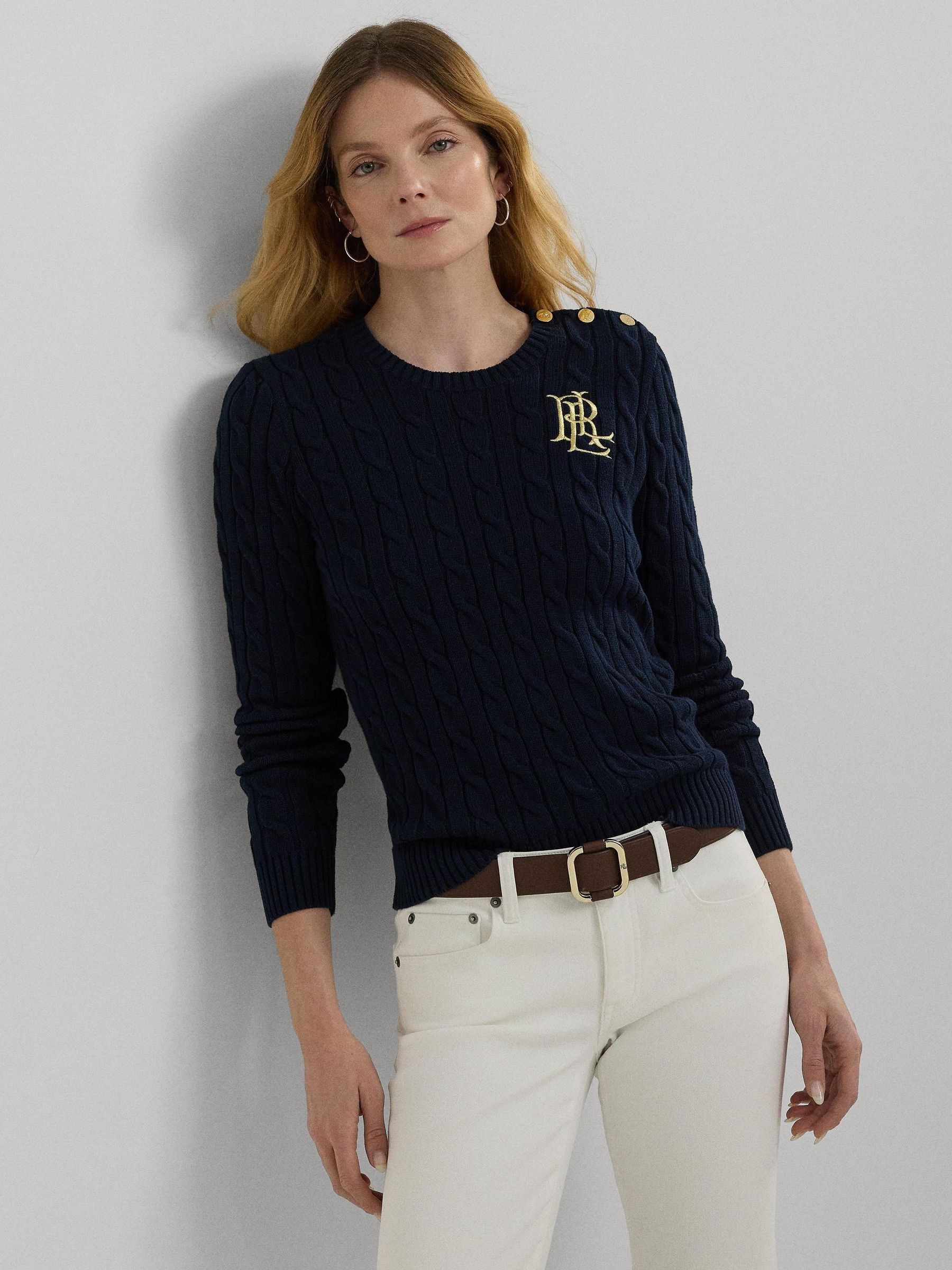 Buy Lauren Ralph Lauren Button Trim Cable Knit Jumper from Next Malta