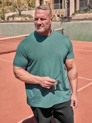BadRhino Big & Tall Green 100% Cotton Chest Stripe T-Shirt - Image 1 of 4
