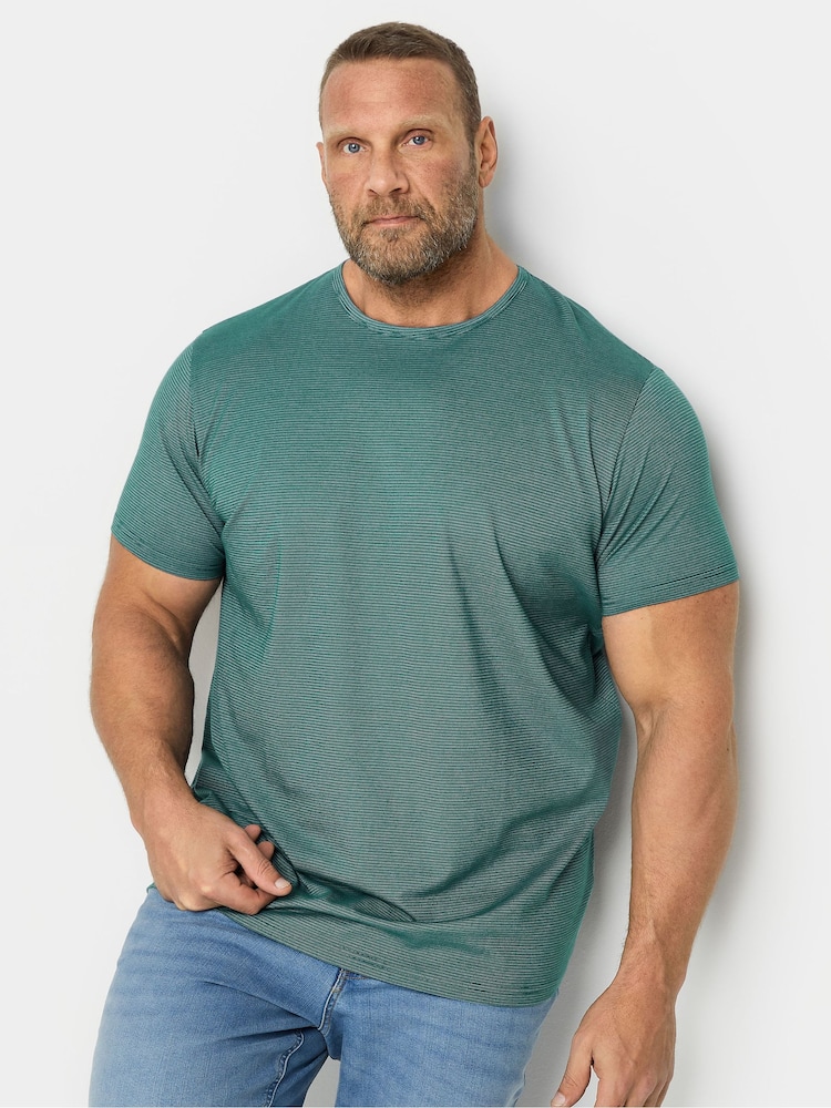 Verde - BadRhino Big & Tall 100% Cotton Chest Stripe T-Shirt - Imagen 2 de 4 Verde - BadRhino Big & Tall 100% Cotton Chest Stripe T-Shirt - Imagen 2 de 4