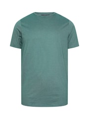 BadRhino Big & Tall Green 100% Cotton Chest Stripe T-Shirt - Image 3 of 4