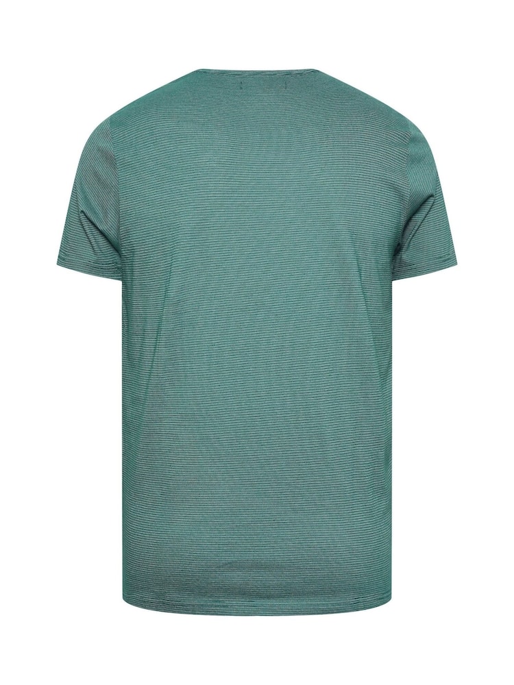 BadRhino Big & Tall Green 100% Cotton Chest Stripe T-Shirt - Image 4 of 4