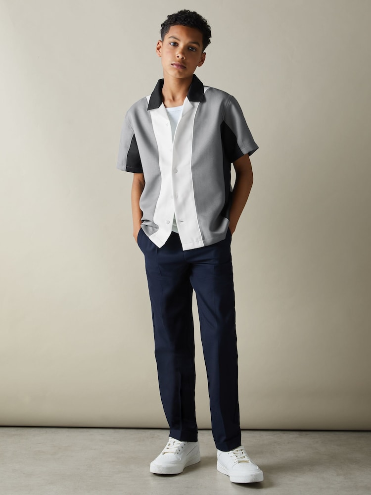 Reiss Creed Teksturirana polo majica s pol zadrgo majice - Slika 1 iz 4